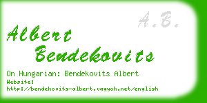 albert bendekovits business card